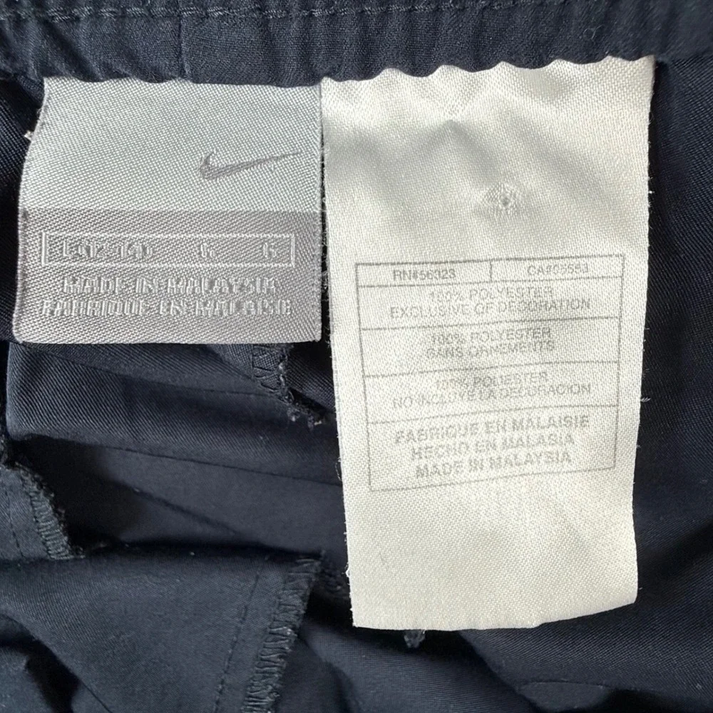 Nike Youth Large Navy Blue White Striped Track Pants Swoosh L 12-14 Y2K gorpcore
